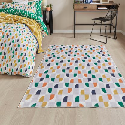 e191d8e75f870281bd3daf6bbe2da9653b1a2c12809a050fabcedf8507c217a4.jpg An Image of Kello Geometric Washable Rug MultiColoured
