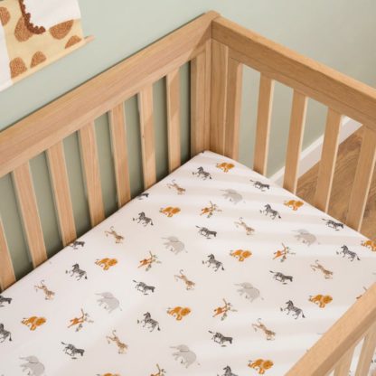 0968217c45c0fabd671e3e2c389e687074ca0b832a237ac2bbb7321d58bca9c2.jpg An Image of Clair de Lune Pack of 2 Jungle Dream Cot Bed Sheets