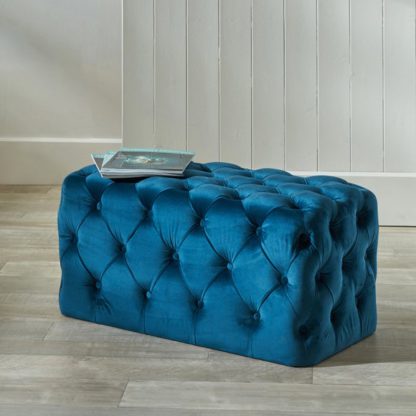 1020dba732af77291d68f78ae1e534a79f20b0e3a3a578de35c4c90b83da3e48.jpg An Image of Seraphina Velvet Buttoned Ottoman