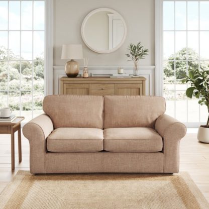121eeeb0ee0f67b546594cd545da8ff8bbd981c510d5ceda72d122db80e51369.jpg An Image of Flori Tonal Plush Chenille 2 Seater Sofa Bed