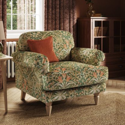 1fdeab4daaf53e80d9bb95c2e30b5bc4150344976fb5ea40a91650dbd6f692dd.jpg An Image of Jolene William Morris Woodland Weeds Print Velvet Snuggle Chair