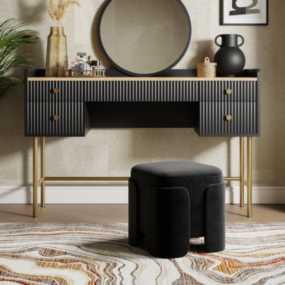 2ba0e3bd979557d9fc872fb9e211dc13477e79963d8d36c9693afda63c5918e0.jpg An Image of Hailey Velvet Footstool Black