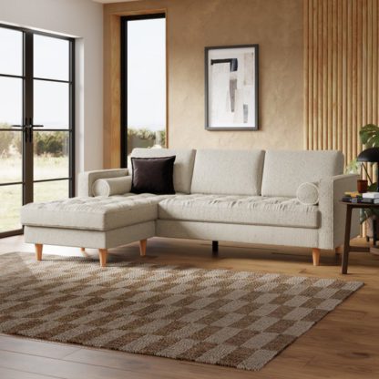 2e22b1c5fd5fa23760353011037cf94a4dd1c6ad0a3b799c7dc5348dde0f60f1.jpg An Image of Zoe Boucle Fleck Corner Chaise Sofa