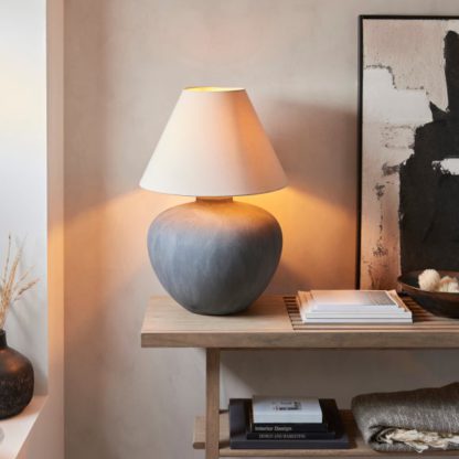31207f2811a2061d1f62abaa78ba26b39e9596af7ee89b949e16d5ebcbfb6aaa.jpg An Image of Hereford Mid Century Ceramic Table Lamp