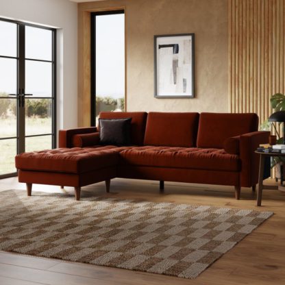 3167106df2c7ca0ea5249dfc39ce4fb757c65b7d4713a80202a9321a512fba65.jpg An Image of Zoe Casual Sit Velvet Corner Chaise Sofa