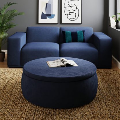 356d8818b94cfbaea16c2cbce2fe2485dd9c529c885d1d19bf729b552913e587.jpg An Image of Large Round Velvet Storage Pouffe Orange Umber