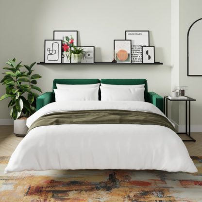 3b8dad9574c1a3c49678380c34928870c4e9e4aa9203f847a4f79ee2b16d3ee2.jpg An Image of Zoe Plain Velvet 3 Seater Sofa Bed