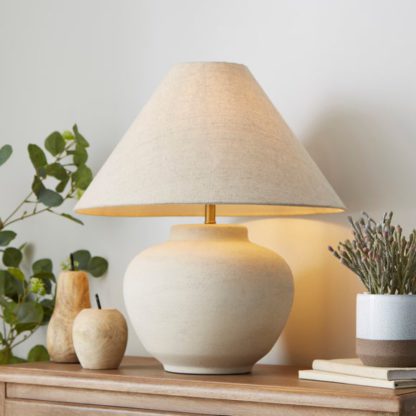 45bbbf5aaf89c0aa3a32b17ee89a59242652b916df36f5201624906237bf7f21.jpg An Image of Sandi Ceramic Table Lamp