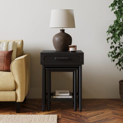 5cfcc9c3e6983cacf1ee071cdf8205d52dae124048ef1e625273dc0702a5dfe6.jpg An Image of Khari Nesting Side Tables, Mango Wood