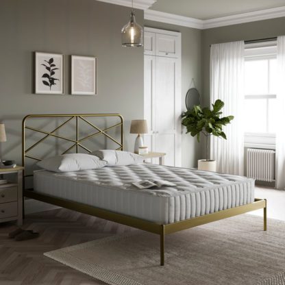 62f921f0c4fee766e9e595962620b528419b1b5e090539ecf8b46292036d3df0.jpg An Image of Lizzy Metal Bed Frame