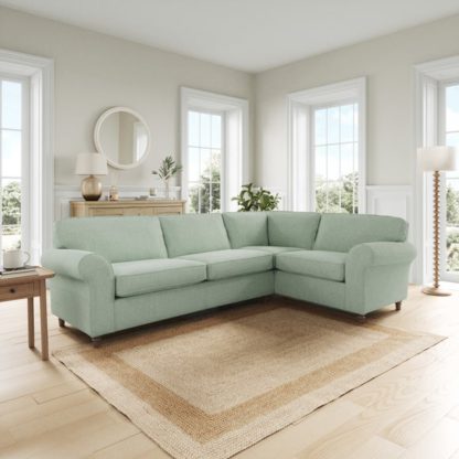 6c129acf5324b56e5400bff6cc3437810d29e3981ead374502755786db69b140.jpg An Image of Flori Soft Chenille Corner Sofa