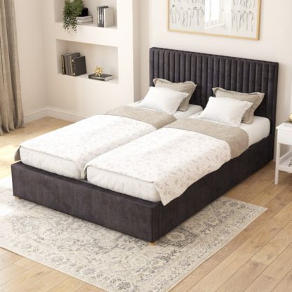 6cf878151f4c933b8337dfc35326653684682408a1a1554203efadca09737aef.jpg An Image of Grant Plush Velvet Adjustable Bed