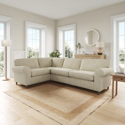 74608c4e1aa438641db52e2a53cd8ca9a6c6b0a7a4adebd2623a033a4ad3dce5.jpg An Image of Flori Soft Chenille Corner Sofa