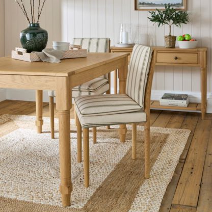7a9e93309985b5e2413e17c1b87d865dcb1f81414fc0acc58c9547bb9a4a0323.jpg An Image of Churchgate Walcote Dining Chair, Striped Fabric