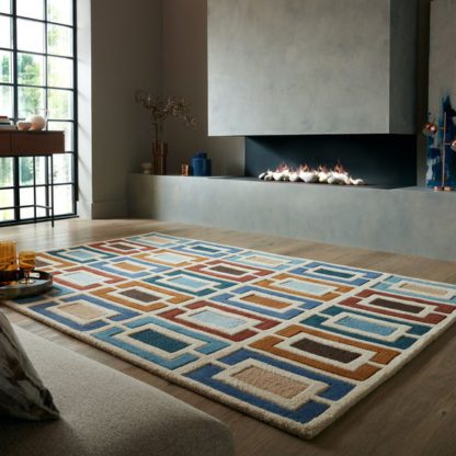 7ef9228b2d73f68975afc6508fe89ea224ada7bf5ee5b484fc55222c132b4aed.jpg An Image of Retro Blocks Carved Wool Rug