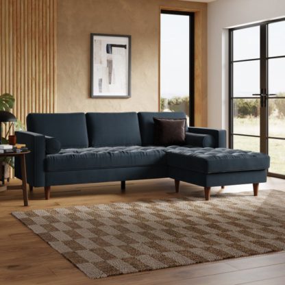 8cf094be94cc508ff6c91f71b456591957ce460ed4c9bf5d4a2dff37fe9da9bb.jpg An Image of Zoe Casual Sit Velvet Corner Chaise Sofa