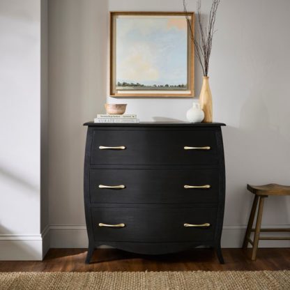 8f073f87111a5e5f00fdf28561f56e1dfc3c7a71f7760e0bb8d991a582f83f66.jpg An Image of Keiko 3 Drawer Chest, Black Mango Wood