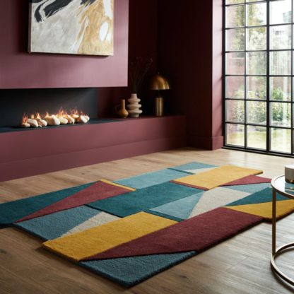afafc5231489edb3669fb1fe74bebfcdd4179a9fe71dbedc5e767a88f8a72850.jpg An Image of Shuffle Shaped Wool Rug