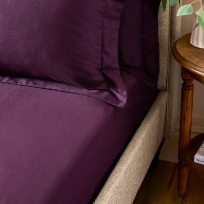 bb2c28286d6aa7f18739b1107c1bc7c59ee29d808592e4c59f027a7184fcdc4c.jpg An Image of Dorma Premium Brushed Cotton Fitted Sheet Damson (Purple)