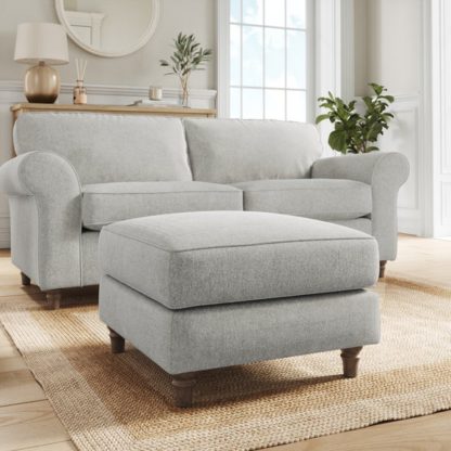 bbe9ecd75b58ed663c88867ecc786a473a65a9a7519e4a5f1458c3ded8f34616.jpg An Image of Flori Soft Chenille Footstool