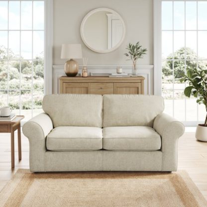 c84d2ef0ad66c76b022c43b1d8df00b9be2792f6b4abbe7c5f1534314ec68f60.jpg An Image of Flori Soft Chenille 2 Seater Sofa Bed