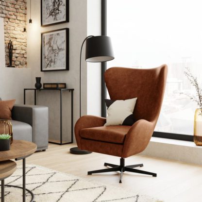 c91b397ebe3dadb6b2bacacf4a1aec98637a46a744c8970b41b4f08e56a4e3e7.jpg An Image of Kuvert Faux Leather Swivel Chair, Tan