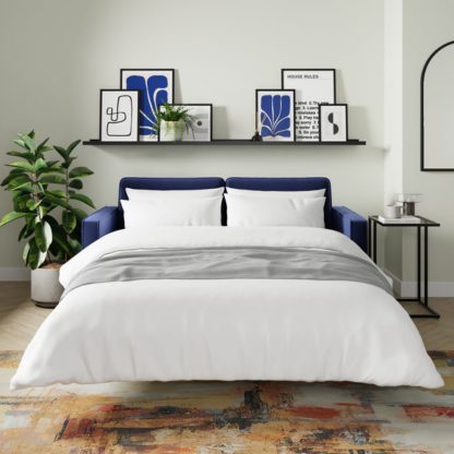 ce51172a3eda0eaf1c94ea1c4397cf1bf5b94ae50d7844516de780e97ff9b243.jpg An Image of Zoe Plain Velvet 3 Seater Sofa Bed
