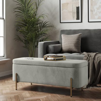 cfd069f0c280e958f79506a52c2f25c8f49d3d6984a53bf3264cc8cfc64edc96.jpg An Image of Ivy Velvet Storage Ottoman