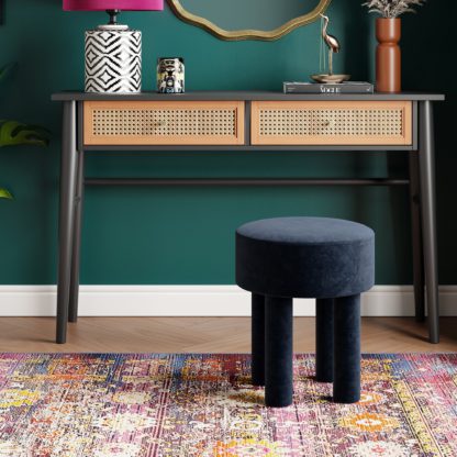 d04db8f4c9bb4d03b30298781f00e01294610be6bd08d7ca633897f58d5c67be.jpg An Image of Gianna Velvet Footstool Orange Umber