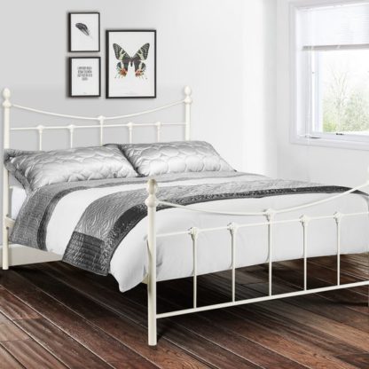e0c4c66974d83abf20d48b76c41bdc6c1a80f78e3174a972dc69978fefd32b65.jpg An Image of Rebecca Metal and Gold Bed Frame