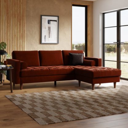 e3791bf262ee720af0b4e8bd773353c445214ee3ec9e40b5b3ff1a650c93d502.jpg An Image of Zoe Casual Sit Velvet Corner Chaise Sofa