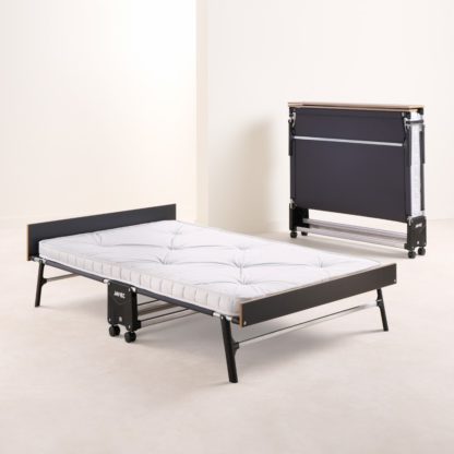 f19ff97a8aeb96bf618ec437821afbfb5eefa5a7f6eb03e8b2800ab30489e5a0-1.jpg An Image of Jay-Be – Single - Grand Folding Bed with e-Pocket Mattress – White/Black – Metal/Fabric – 3ft