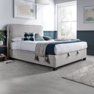 An Image of Clifton - Super King Size - Ottoman Storage Bed - Stone Grey - Velvet - 6ft